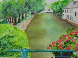 Canal Scene in Strasbourg, Alsace